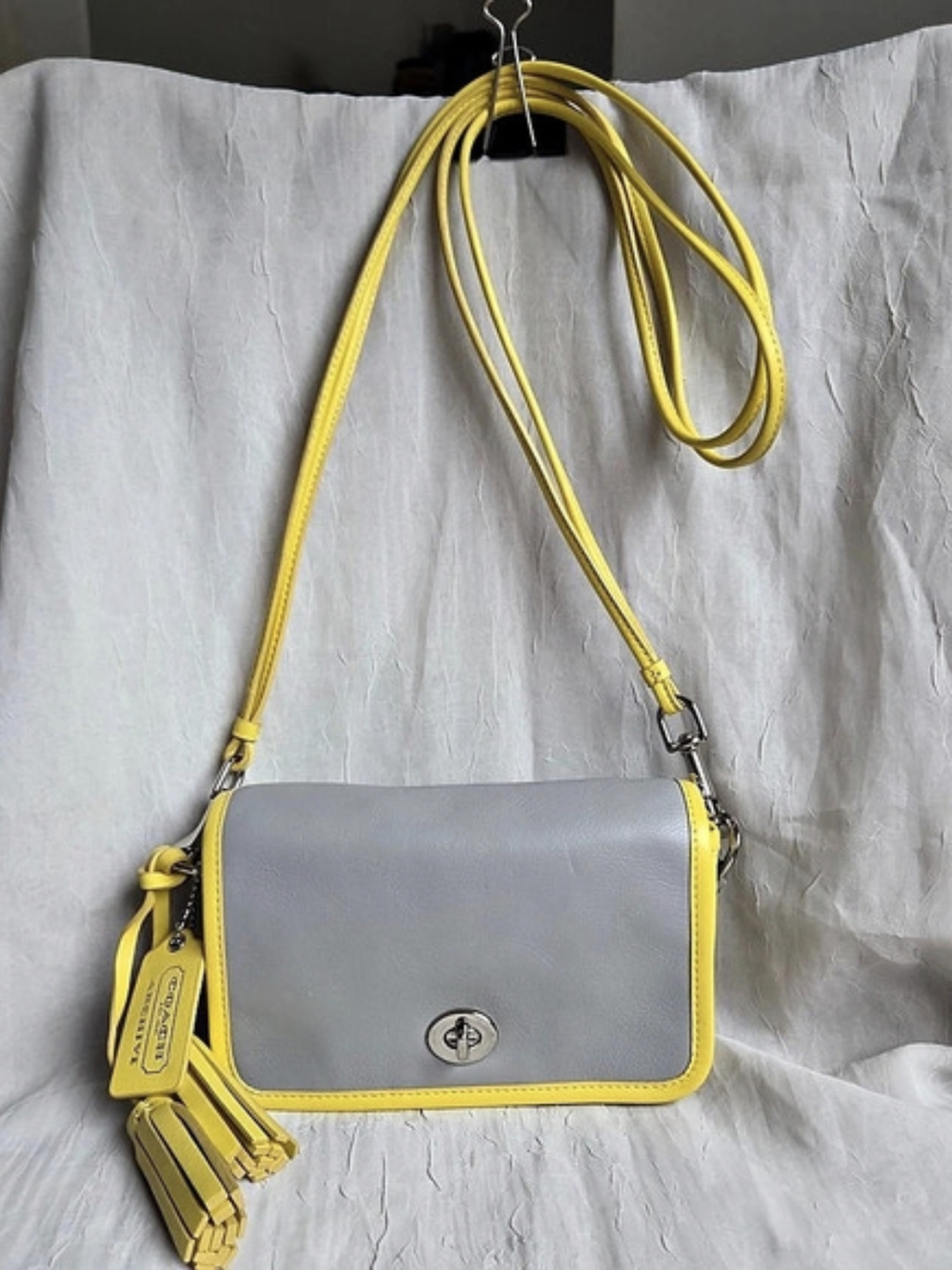 Coach Legacy Two-Tone Leather Penny Crossbody Shoulder Bag